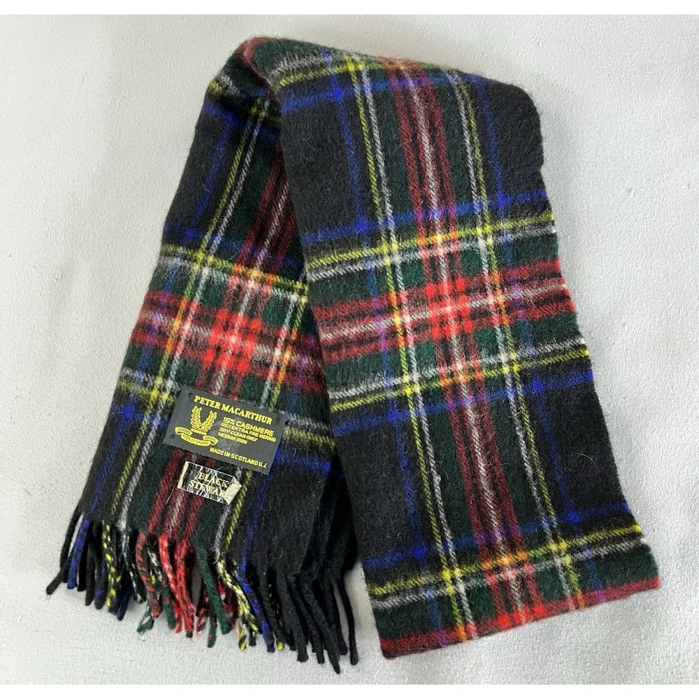 Peter Macarthur Stewart‎ tartan Merino wool & cashmere scarf made in Scotland